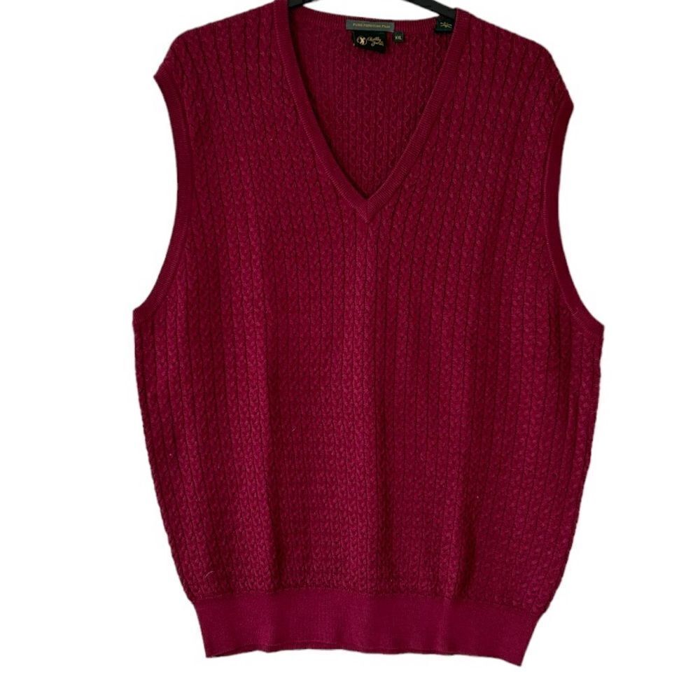 Bobby Jones Golf Sweater Vest Pure Peruvian Pima Cotton Cable knit Size XXL